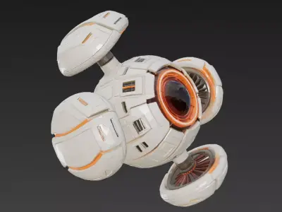 Spherical Recon Drone Low-poly 3D model