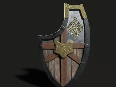 Wardens Dwarf Shield Lowpoly  Low-poly 3D model