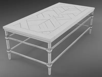 Pottery Barn - Parquet Rectangular Reclaimed Wood Coffee Table 3D model