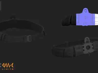 Maron Dolphin Military Belt Low-poly 3D model