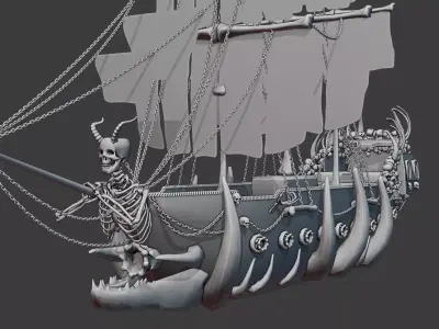 Stylized Cursed Ship - By Yorakeys Low-poly 3D model