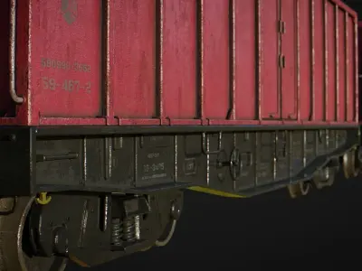 Cargo Train Low-poly 3D model buy