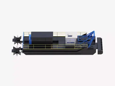 Dredger Versi 7012 HP Simplified Low-poly 3D model