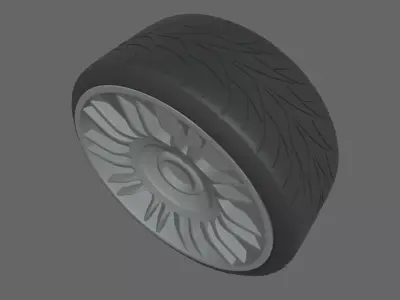 Wheel 01 Low-poly 3D model