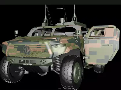 Armored 4x4 Military Tactical Command Vehicle 3D Model 3D model