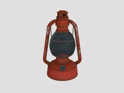 Vintage Gas Lamp Low-poly 3D model