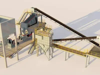 gold mining crushing section 3D Model 3D model