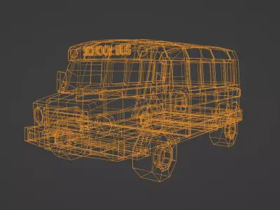 SchoolBus Game Ready Vehicle Variant Low-poly 3D model