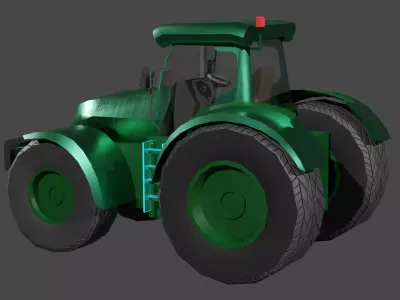 Tractor - Medium Poly 3D Model Low-poly 3D model