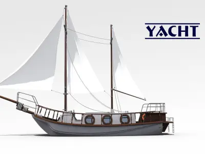 Yacht Low-poly 3D model