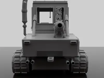 Vehicle with Guns Low-poly 3D model