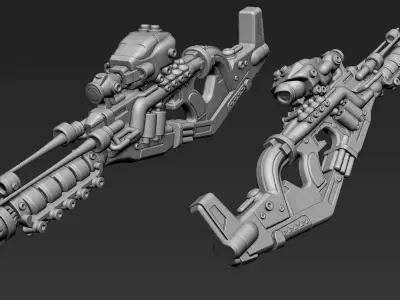 3D Printable Sci-Fi Weapon Part 5 3D model