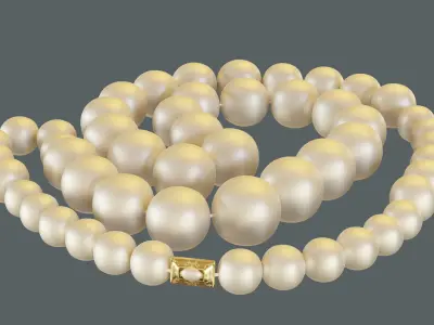 Pearl Necklace Low-poly 3D model