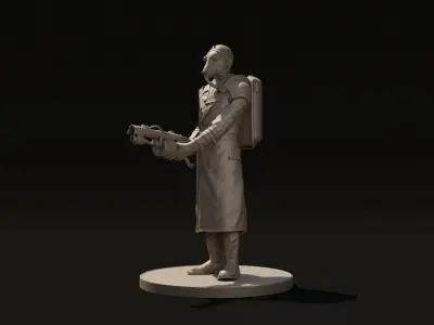 Steampunk Flame Thrower Miniature Figure  3d print  3D print model