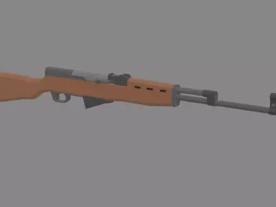 Low Poly SKS Rifle Low-poly 3D model