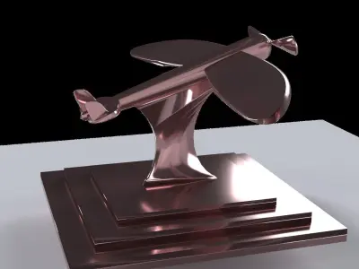 A statue of a plane    or  An award     with  a plane statue 3D model