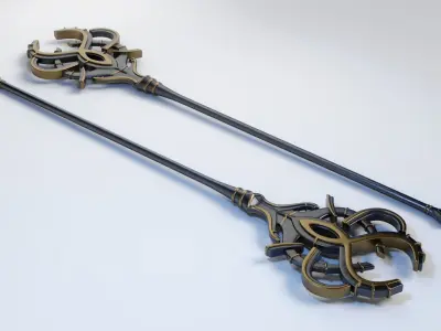Magic Staff or Scepter Low-poly 3D model