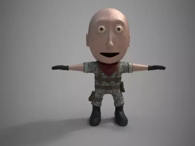 MIlitary Man Low-poly 3D model