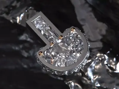 Rings earring modern 3D model