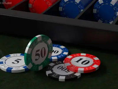 Poker Chip with Value 3D model