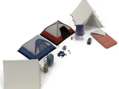 Camping Equipment 3D Models Collection 3D model