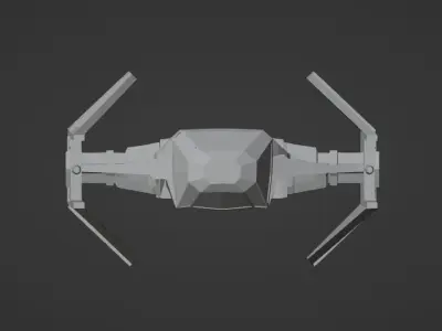 Low-Poly TIE Silencer 3D print model