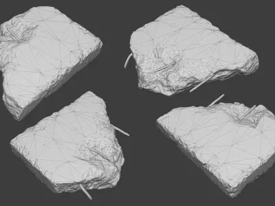 Scanned Construction Debris Pack Low-poly 3D model
