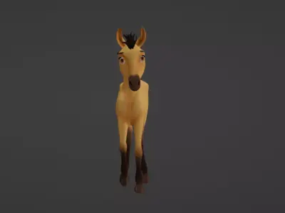 Cute Horse Low-poly 3D model