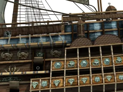 England sailing warship 3D model