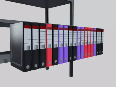 Rack with Files Low-poly 3D model