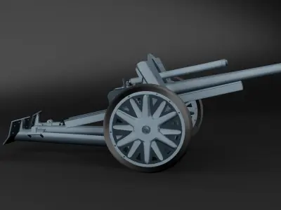 Artillery and cannons Low-poly 3D model