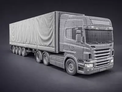Heavy Police  Truck  3D model Low-poly 3D model