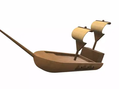 Wooden ship toy 8 Free 3D model