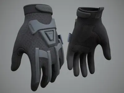Tactical Combat Gloves 05 Low-poly 3D model