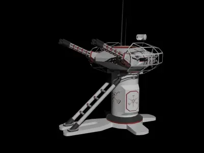 Low poly sci-fi turrell Low-poly 3D model