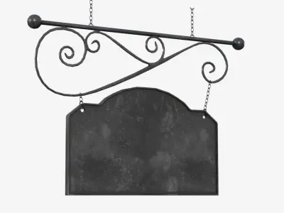 Signboard wrought iron sign 3D model