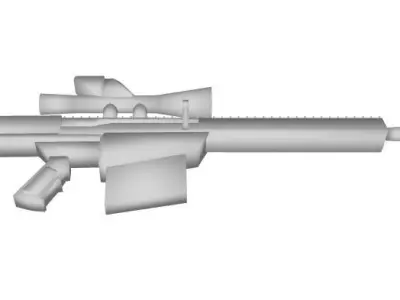 Sniper Rifle Low-poly 3D model 6