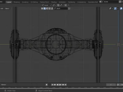 TIE Fighter from Star Wars-Unleash the dark side Low-poly 3D model