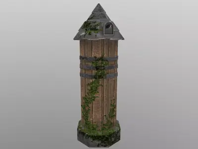 Grain Warehouse Low-poly 3D model