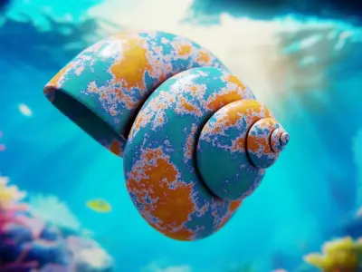 Stylized Fantasy Marine Shell - Procedural 3D Model 3D model