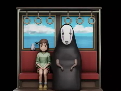 Chihiro x Kaonashi SPIRITED AWAY - STL Ready for 3D Printing 3D print model