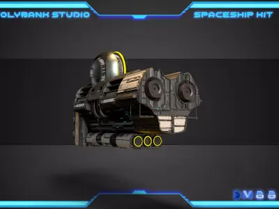 PolyBank Spaceship N11 Low-poly 3D model