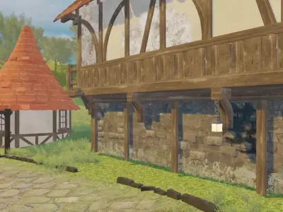 Scenic Coastal Village 3D model