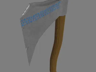 Stylized low-poly axe 3D model Free low-poly 3D model