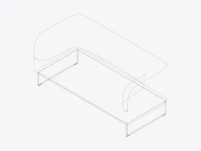 Furniture - Sofa - Contemporary - Line Low-poly 3D model