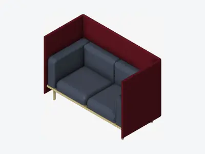 Furniture - Sofa - Contemporary - Flame Low-poly 3D model