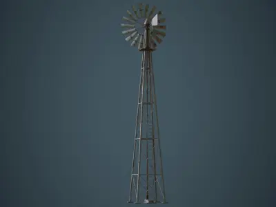 Windmill 1B Low-poly 3D model