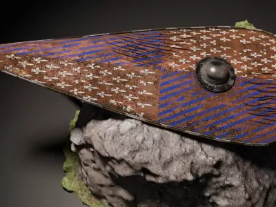 shield game ready with textures fbxobj Low-poly 3D model