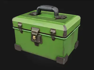 Green Metal Case  Rugged Utility Storage for Tactical  3D model