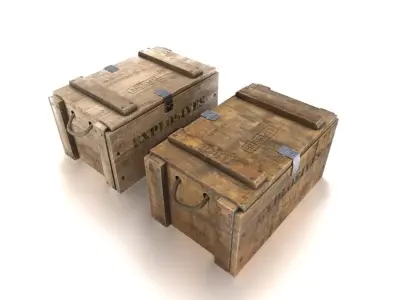 Explosives crate 1 PBR Low-poly 3D model
